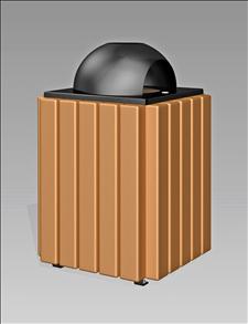 2089-AT Ash/Dome Top Litter Container (Recycled Plastic Surround)
