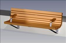 for 2156-6 Wall-mount Contour Bench with Armrests (Recycled Plastic Slats)