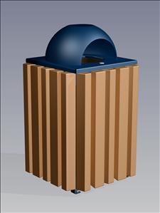 2157-AT Ash/Dome Top Litter Container (Recycled Plastic Surround)