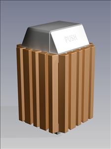 2157-HT Hamper Top Litter Container (Recycled Plastic Surround)