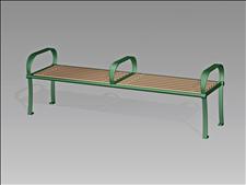 2623-6 Seat with Intermediate Armrest (Wood Slats), 