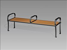 2633-6 Seat with Intermediate Armrest (Recycled Plastic Slats) 