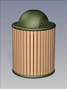2772-AT Ash/Dome Top Litter Container
