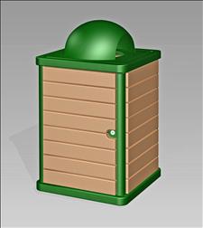 2850-DT Dome Top Litter Container (Recycled Plastic Surround)