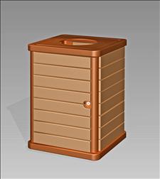 2850-FT Flat Top Litter Container (Recycled Plastic Surround) 