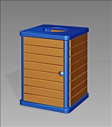 2851-FT Flat Top Litter Container (Wood Surround)