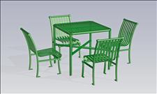 2915-3636 Renaissance Square Table with Four Legs