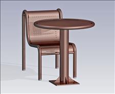 2932-0030 Boulevard Round Table with Center Support