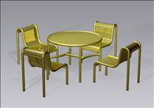 2935-0044 Boulevard Accessible Round Table with Four Legs