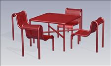 2935-4444 Boulevard Accessible Square Table with Four Legs