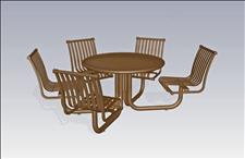 2972-51 Renaissance Accessible Integral Table with Five Chairs