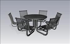 2972-61 Renaissance Integral Table with Six Chairs