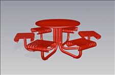 2972-6 Renaissance Integral Table with Six Seats