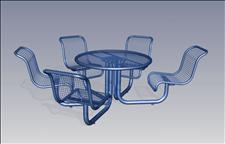 2973-51 Profile Accessible Integral Table with Five Chairs