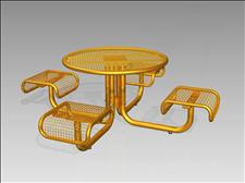 2978-4 Profile Integral Table with Four Seats