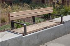 Central Park 2031-6 Wall-top Bench with Armrests