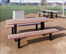 2162-M Picnic Table with Seats (Ipé Wood Slats)