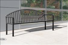 2824-6-MP Manor Arched Back Bench with Armrests and Plaque Mounting Plate