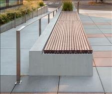 Custom Wall-top Seat, Ip&eacute; Hardwood Slats, 50052-W3